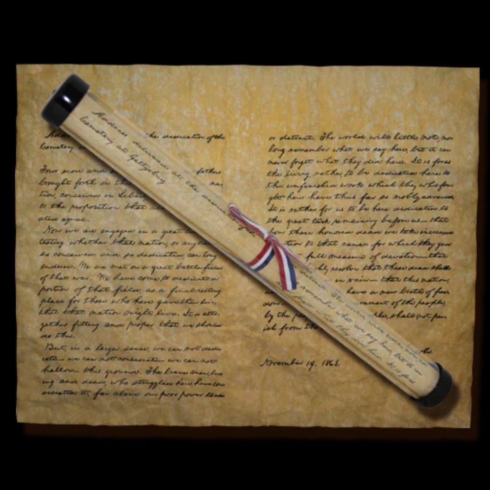 Vintage Handcrafted Cooperman Souvenir Maple Fife + Copy of Gettysburg Address - Picture 4 of 4